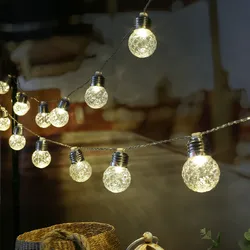 MARELIDA LED Solar Lichterkette  20 Kristallkugeln Deko Girlande Lichtsensor L: 3,8m