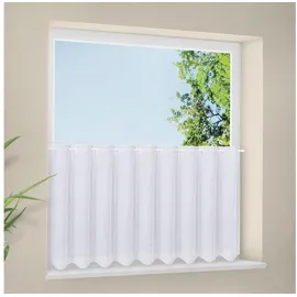 Gerster Scheibengardine Delia (1 St), Durchzuglöcher, transparent, Unifarbener Panneau mit Schneideleiste weiß 150 cm x 60 cm