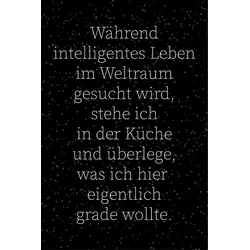 Wanddekoobjekt QUEENCE "Weltraum und Küche", schwarz (schwarz, weiß), B:20cm H:30cm T:0,1cm, Stahl, Wanddekoobjekte, Stahlschild, Blechschild, Spruch, Witzig, Wanddeko, retro, 20x30cm