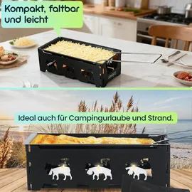 ideoon Faltbares Raclette-Teelicht für 1-2 Personen schwarz