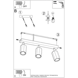 Sollux SL.1030 Deckenleuchte ZEKE 3 Eiche