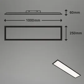 Briloner LED Panel, Neutralweißes Licht, schwarz, 100 x 25 x 6 cm - Schwarz