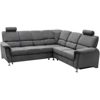 Livetastic Ecksofa, Anthrazit, Holz, Textil, Buche, Fichte, Kiefer, teilmassiv, Uni, 6-Sitzer, Ottomane rechts, L-Form, 271x224 cm, Made in EU, Liegefunktion, seitenverkehrt erhältlich, Schlafen auf Sitzhöhe, Rücken echt, Wohnzimmer, Sofas & Couches, Wohnlandschaften, Ecksofas