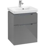 Villeroy & Boch V&B Waschtischunterschrank Subway 2.0 48,5x59x38cm, Griff chrom, glossy grey