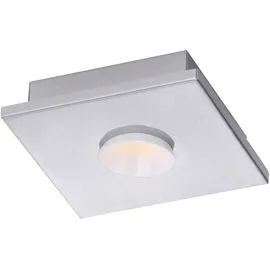 Fischer Leuchten - Deckenlampe Deckenleuchte LED weiß Wohnraumlampe 3-Stufen Dimmer, Metall silber, 1x LED 4W 360Lm warmweiß, LxBxH 17x17x4 cm, 2er