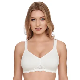 SUSA Baumwoll BH ohne Bügel Organic Cotton, Damen-BHS mit nahtlos vorgeformten Cups, Dekorative Tüllspitze - 95A