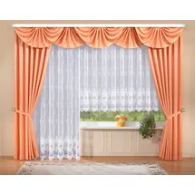 Stickereien Plauen Gardine STICKEREIEN PLAUEN "Bianca" Gr. 7, weiß, B:600cm H:175cm, Polyester, Gardinen, Gardine, veredelt mit echter Plauener Spitze Stickerei
