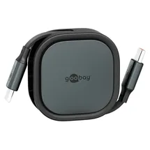 goobay USB-C auf USB-C 1 m Schwarz/Silber