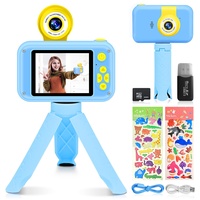 Jirmerp Kinderkamera, Selfie Digitalkamera Kinder mit 32GB SD-Karte mit Ständer,Aufkleber für Fotoalben selber Machen für Kindergeburtstagsgeschenk Weihnachtsgeschen