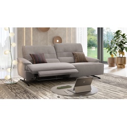 Stoff Sofa PERLO 3-Sitzer Relax Couch italienisch - Grau