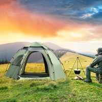 Campingzelt Kuppelzelt Automatik Outdoor Pop Up Zelt Camping 2-3 Personen Grün