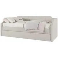 HAUSS SPLOE Schlafsofa Schlafsofa Holzbett Schiebebett Kinderbett Einzelbett, Gepolstertes Single Daybed mit Rollbett, Ohne Matratze, Ohne Matratze beige