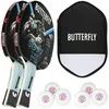 Butterfly 2x Timo Boll SG77 Tischtennisschläger + Tischtennishülle + 6x TT Bälle bunt No Size