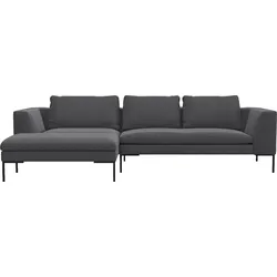 Ecksofa FLEXLUX "Loano, toller Sitzkomfort, L-Form", grau (dervit grau), B:298cm H:86cm T:169cm, 100% Polyester, Sofas, modernes Sofa, frei im Raum stellbar, lose Kissen, Kaltschaum im Sitz