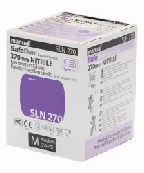 SafeDon Long Nitril Einmalhandschuhe, puderfrei, blau 1 Packung = 180 Stück, Größe XL