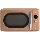 CREATE Mikrowave Retro-Mikrowelle, digital, Mokka, Retro-Stil, Fassungsvermögen 20 l, Teller Ø 245 mm, 3 Programme, 9 vorinstallierte Menüs, mehrstufiges Kochen, LCD-Display, 900 W