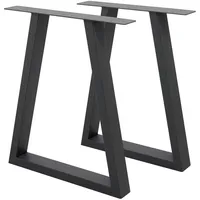 ECD Germany 2x Tischbeine Trapez Design 60 x 72