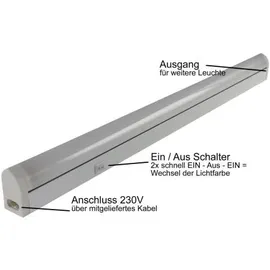 ChiliTec LED Unterbauleuchte 56cm Schwenkbar 230V Netzstrom, Länge: 56 cm