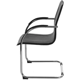 Mendler 2er-Set Esszimmerstuhl Samara, Freischwinger Küchenstuhl Lehnstuhl Stuhl, Stahl - schwarz