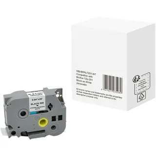 Brother Schriftband wie Brother TZe-251 24mmx8m schwarz auf weiß