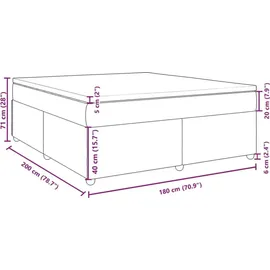 vidaXL Boxspringbett 180 x 200 cm Dunkelgrau