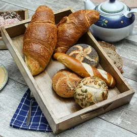 MARELIDA Tablett Dekotablett Mangoholz natur Servieren Kerzentablett Dekoration 37,5cm