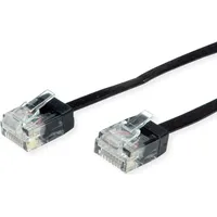 Roline 21152190 - Cat.6a Flachkabel UTP schwarz 0,5 m),