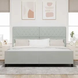 vidaXL Boxspringbett 200 x 200 cm Silber