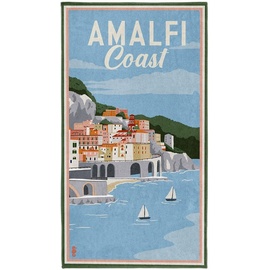 Seahorse Strandtuch Amalfi, Handtuch groß, Strandlaken, Badetuch, Baumwolle, blau