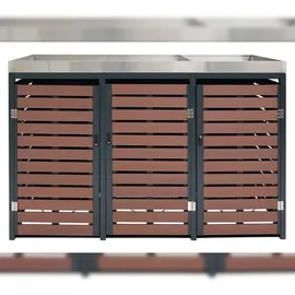 Proregal Mülltonnenverkleidung 124 x 200 x 84 cm walnuss