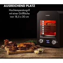 Klarstein Hannibal Hochtemperaturgrill Indoor 2.200W 850°C Edelstahl schwarz