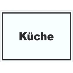 Küche Aufkleber mit Text Kitchen cucina waagerecht A7 (74x105mm)