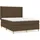 vidaXL Boxspringbett mit Matratze Dunkelbraun 140x200 cm Stoff