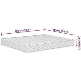 vidaXL Matratze Schaumstoff Mittelweich 180x200 cm