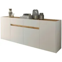 Furn.design Sideboard "Center" weiß Eiche Kommode 220 x 87