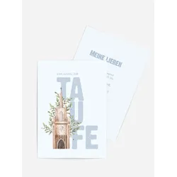 Einladungskarten Taufe selbst gestalten mit Spruch und Fotos im Onlinedesigner bei Meine-Kartenmanufaktur.de