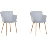 Beliani Esszimmerstuhl, Grau, Metall, 1-Sitzer, 61x82x54 cm, Esszimmer, Stühle, Esszimmerstühle, Vierfußstühle