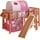 TICAA Hochbett Tino mit Rutsche 90 x 200 cm Buche massiv natur horse-pink