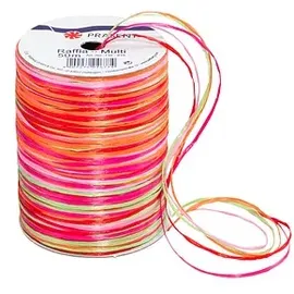 Präsent Geschenkband Raffia matt pink/rot/orange/grün 3,0 mm x 50,0 m