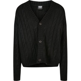 URBAN CLASSICS Herren Boxy Cardigan Sweatshirts, black, 4XL