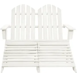 vidaXL 2-Sitzer Adirondack Gartenbank mit Fußstütze 119,5 x 147,5 x 89,5 cm weiß 315909
