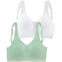 PETITE FLEUR Soft-BH Damen weiß+mint Gr.90D