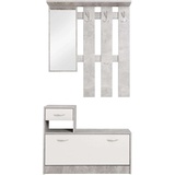 Stella Trading Garderobe grau weiß - - Maße cm B: 100 H: 191 T: 25