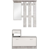 Stella Trading Garderobe grau weiß - - Maße cm B: 100 H: 191 T: 25