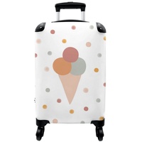 NoBoringSuitcases.com© Kinderkoffer Eiscreme - Muster - Pastell - Mädchen - Kinder 55x35x20cm, 4 Rollen, Koffer mit 4 rollen, Kindertrolley, Reisekoffer für Mädchen bunt