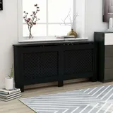 vidaXL Heizkörperverkleidung Schwarz 172x19x81,5 cm MDF