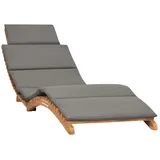 KTHLBRH Outdoor-Liege Sonnenstuhl Gartenliege Strandliege Klappbare Sonnenliege mit Dunkelgrauer Auflage Massivholz Teak für Gärten, Pools, Terrassen