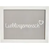 Famanu Tablett mit Kissen – „Lieblingsmensch“ Design – 43x32,5 cm – Grau
