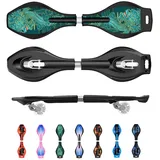 Bueuwe Waveboard Kinder ab 10 Jahre, Streetsurfing Waveboards Snakeboard mit ABEC-7 Kugellager und Leuchtrollen, Skateboard für Mädchen Junge und Anfänger, 86x23x9 cm,5