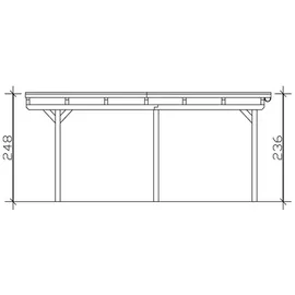 SKANHOLZ Doppelcarport Emsland 6,13 x 6,04 m schiefergrau inkl. Pfostenanker